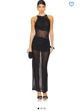 Superdown Merri Maxi Dress Sz XS in black with Mesh NWT